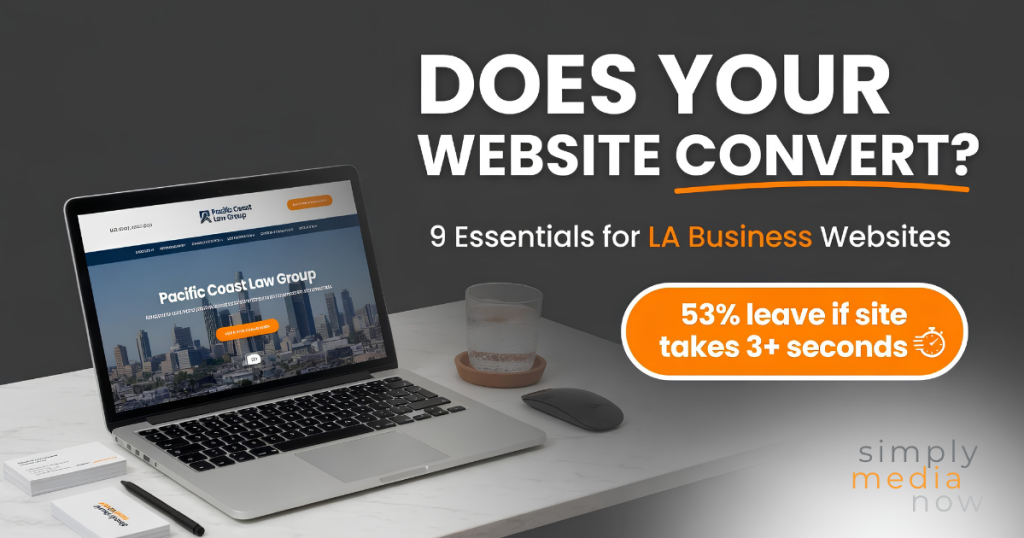 Modern laptop on desk showing clean website